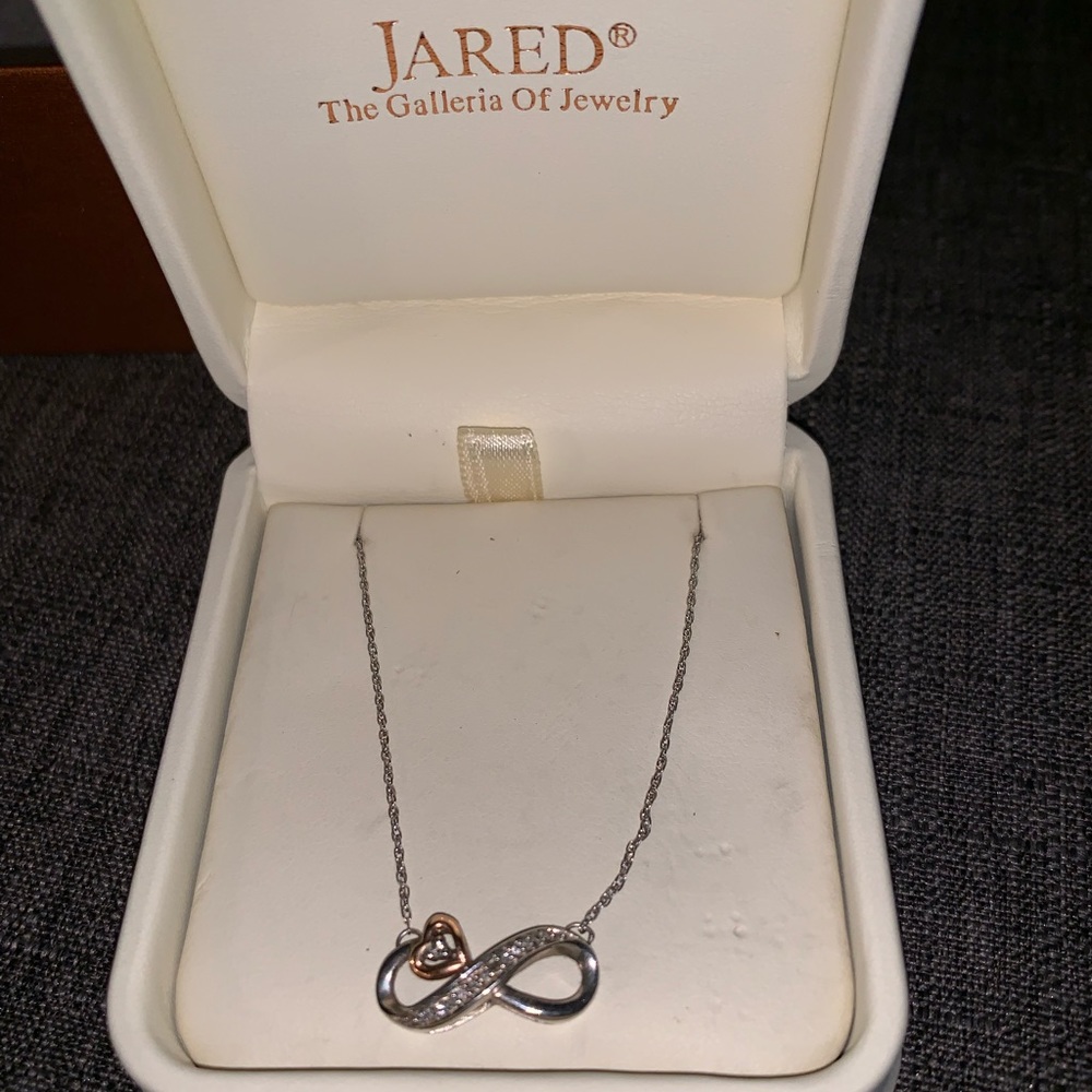 Jared Infinity necklace-white/rose gold & diamonds
